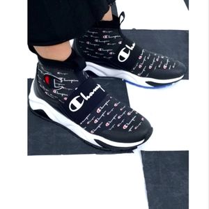 Champion Rally Script High Top Men's Sneakers Shoes Black